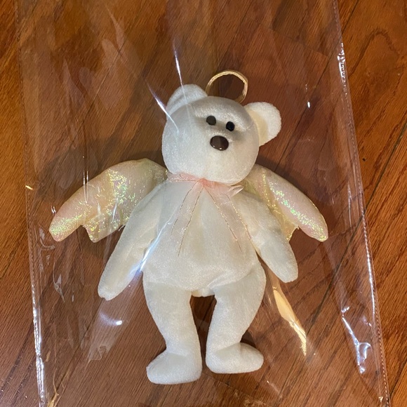 RARE HALO TY BEANIE BABY WITH BROWN NOSE BLACK EYES 1998 - Picture 2 of 8